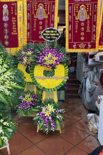 Vòng hoa tang lễ bệnh viện Hà Đông